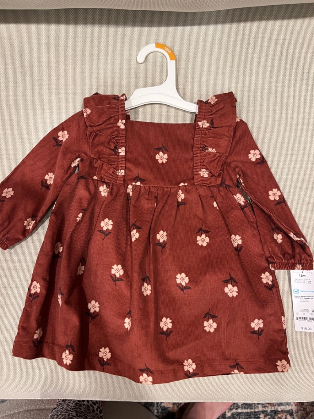 Carter's Rust Floral Corduroy Dress